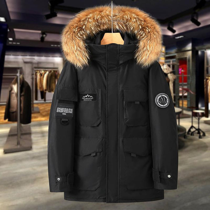 Padded unisex down jacket in workwear style