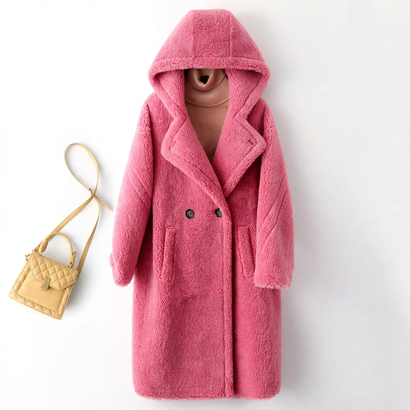 Women’s Teddy Coat with Hood, Mid-Length
