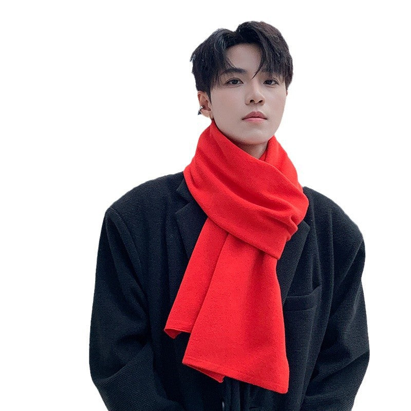Thick men's scarf in solid colors