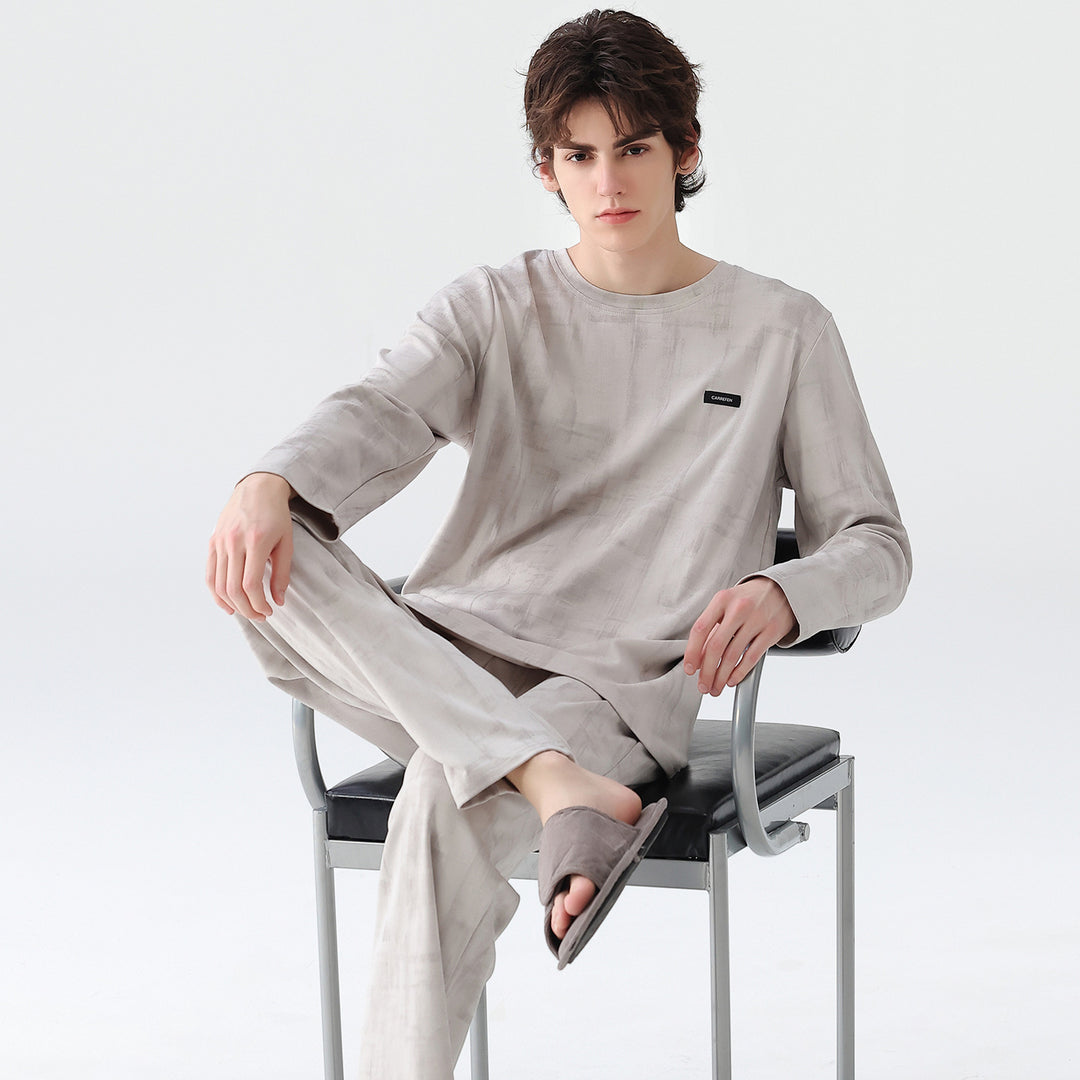 Men's pajama set made from 100% cotton, checkered