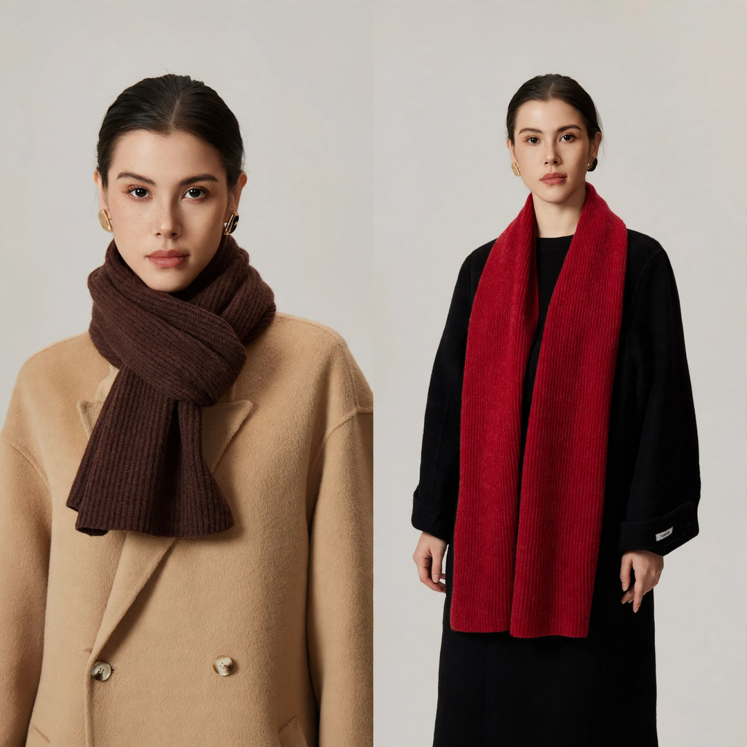 Wool scarf with cashmere content