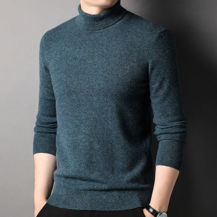 Men's Wool Sweater, Turtleneck, Classic Design