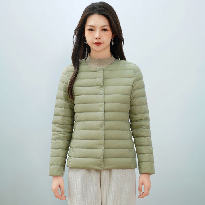Light women's down jacket, simple design