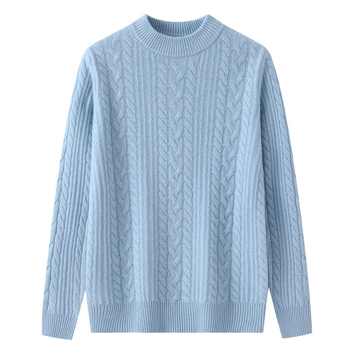 Men's Wool Sweater, 100% Wool, Stand Collar, Loose