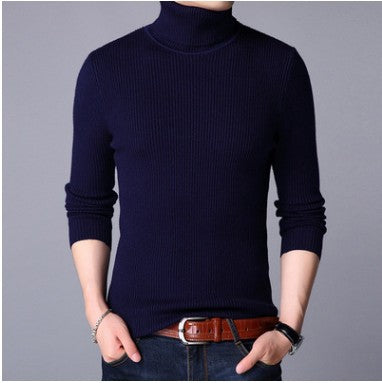 Men's knitted sweater with vertical rib pattern