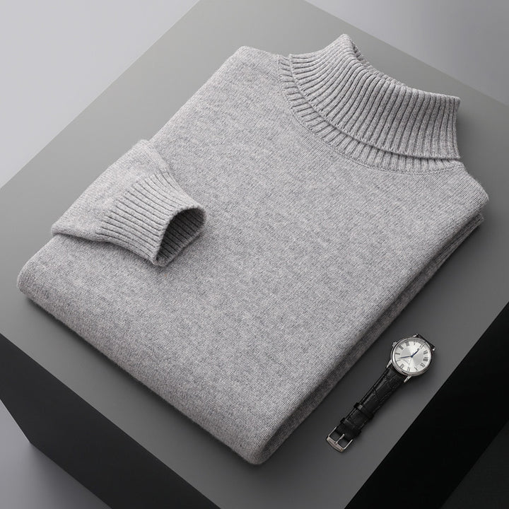 Men's wool sweater with turtleneck, 100% wool