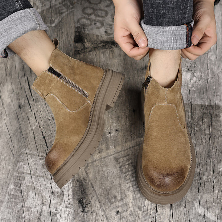 Men's leather Chelsea boots in vintage style