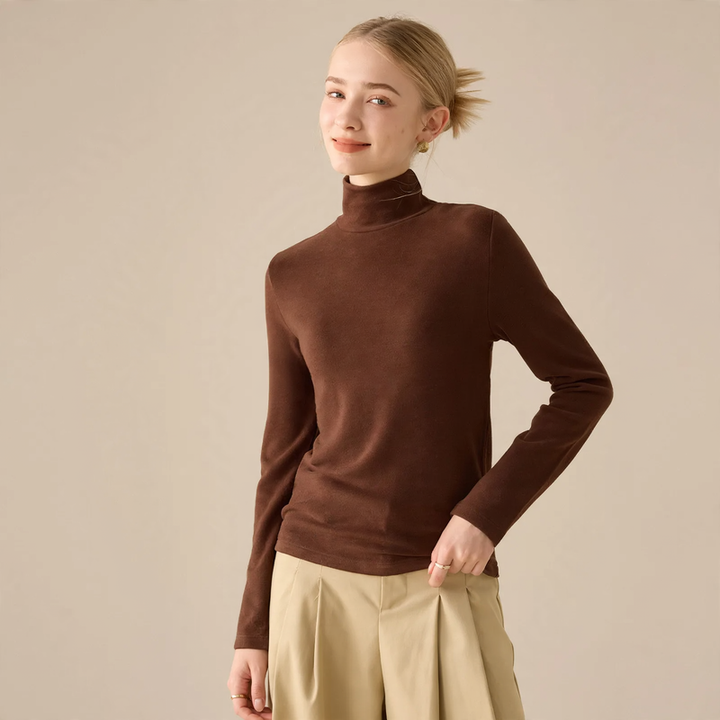 Women’s Long Sleeve Undershirt, Lined, Round Neck