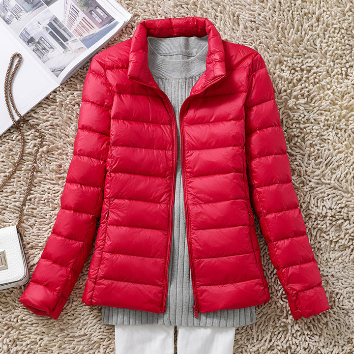 Women's Down Jacket, lightweight, Stand-up Collar