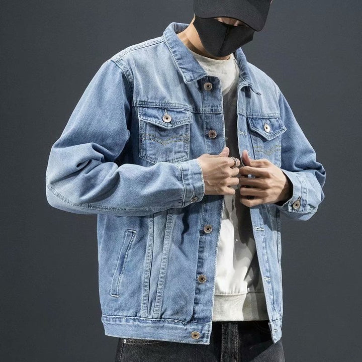 Padded denim jacket for men