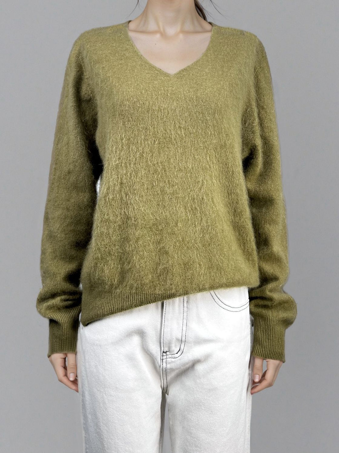 Women's wool sweater, cashmere blend, round neck