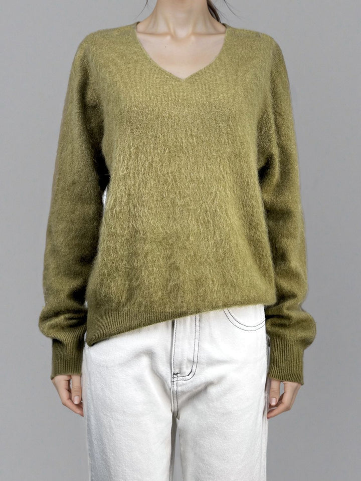 Women's wool sweater, cashmere blend, round neck