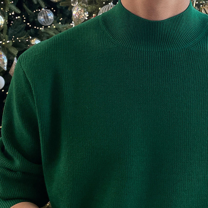 Men's retro-style knitted pullover, round neck