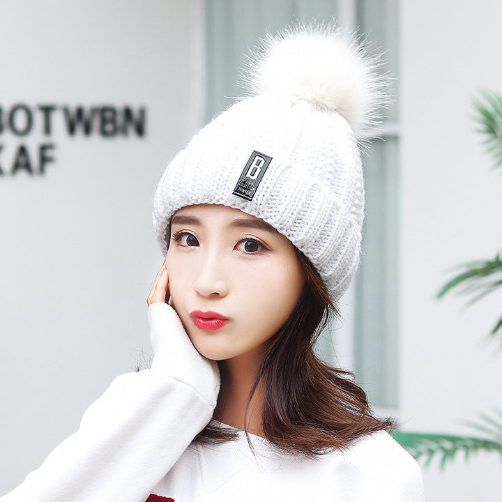 Lined knit beanie and scarf set