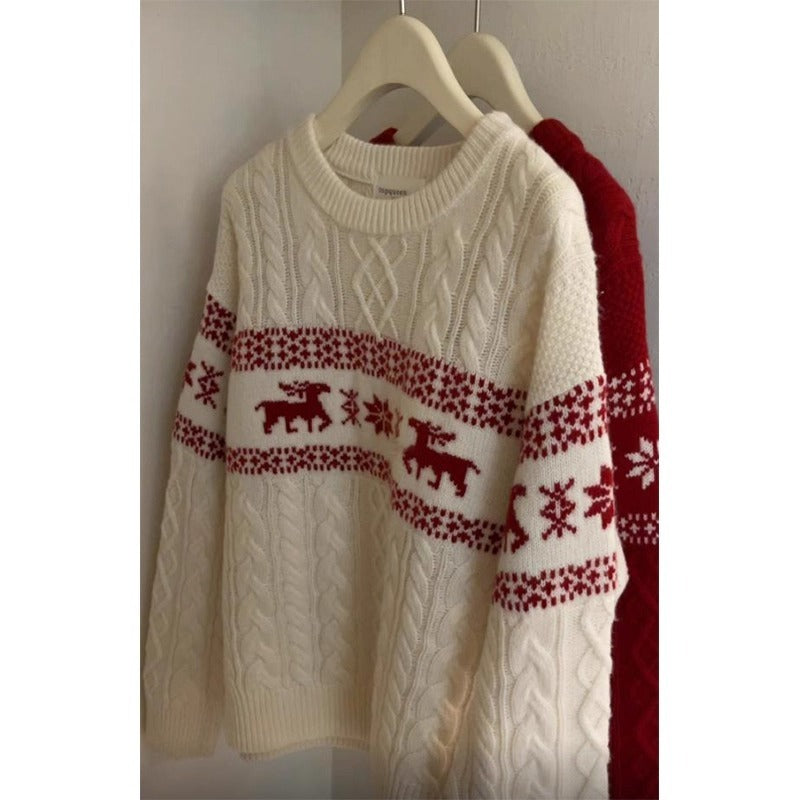 Unisex knitted sweater with Fair Isle pattern