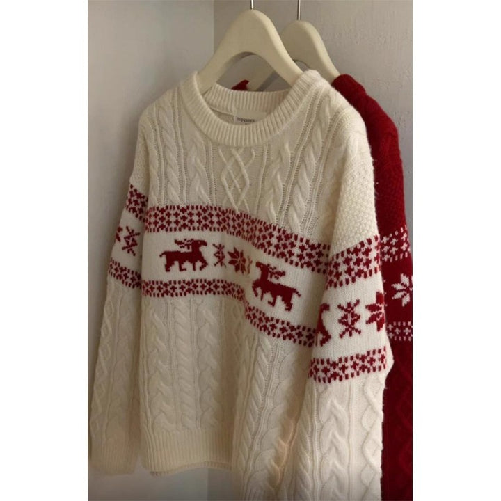 Unisex knitted sweater with Fair Isle pattern