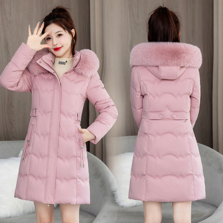 Women’s quilted jacket, mid-length, with double zipper
