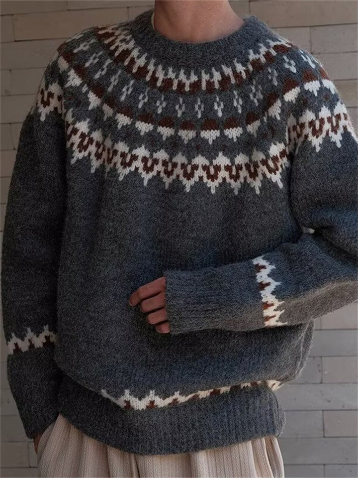 Fair Isle Knit Sweater, Vintage Style, Unisex