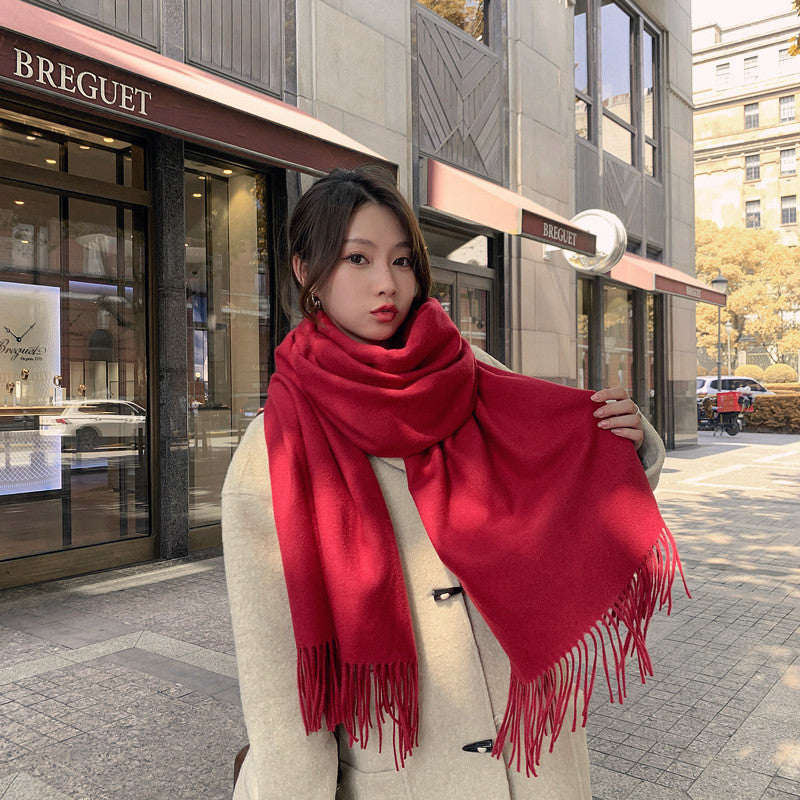 Solid color scarf in cashmere look, 70x200 cm