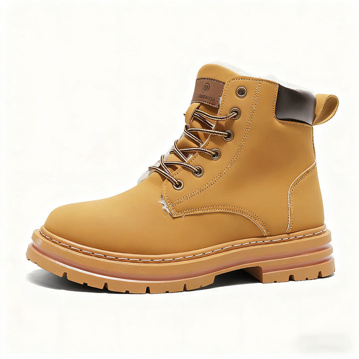 Padded men's winter boots, mid-high shaft, warm