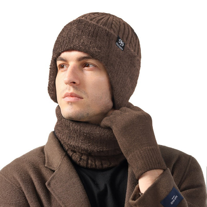 Men's Knit Set: Thick Beanie and Neck Protection