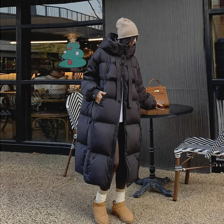 Long women's winter jacket in Korean style