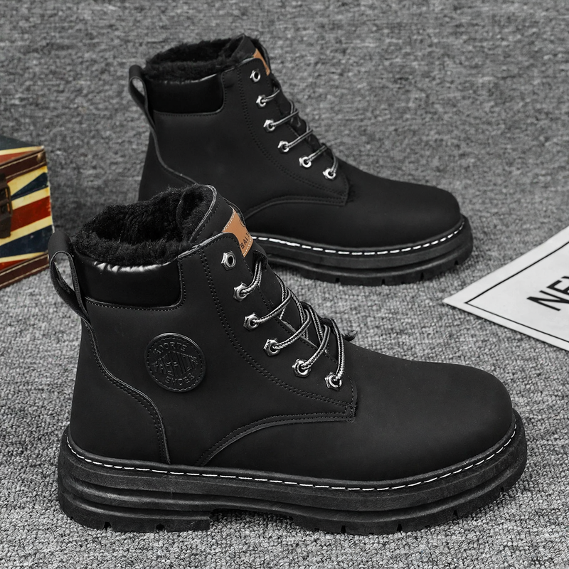 Men's boots, lined, ankle-high, winter