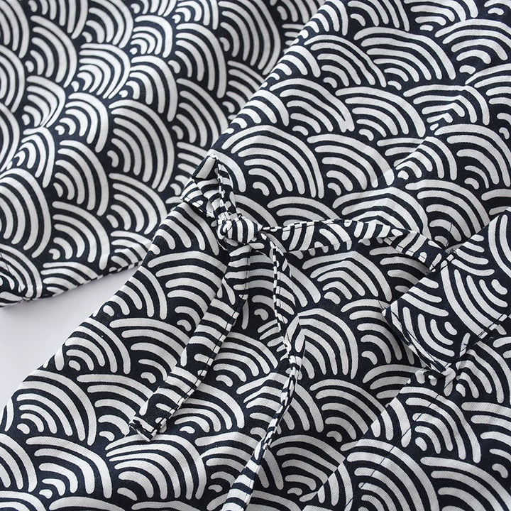 Men's kimono-style house suit made of cotton gauze