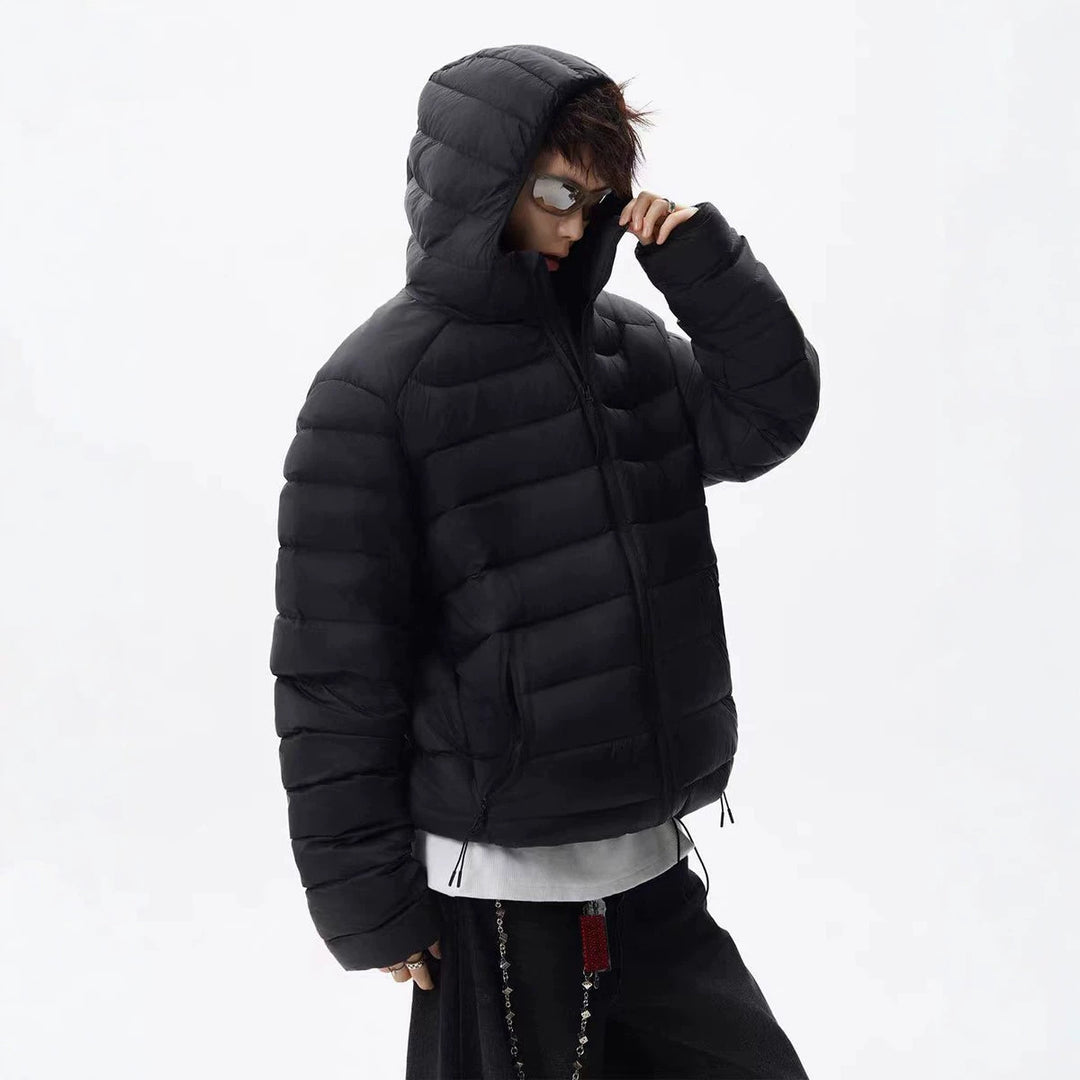 Light down jacket with hood, short