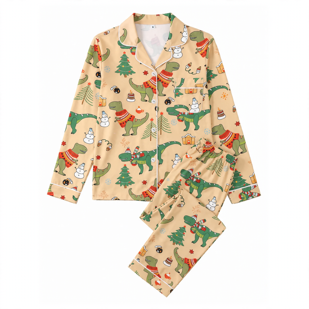 Women's pajamas, long-sleeved, milk silk, set