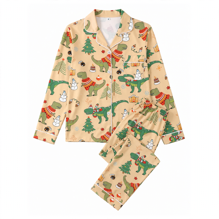 Women's pajamas, long-sleeved, milk silk, set
