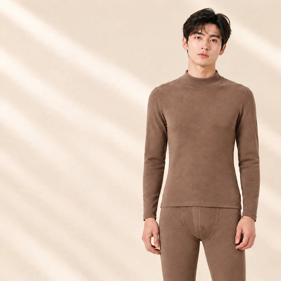 Thermal underwear set, padded, stand-up collar