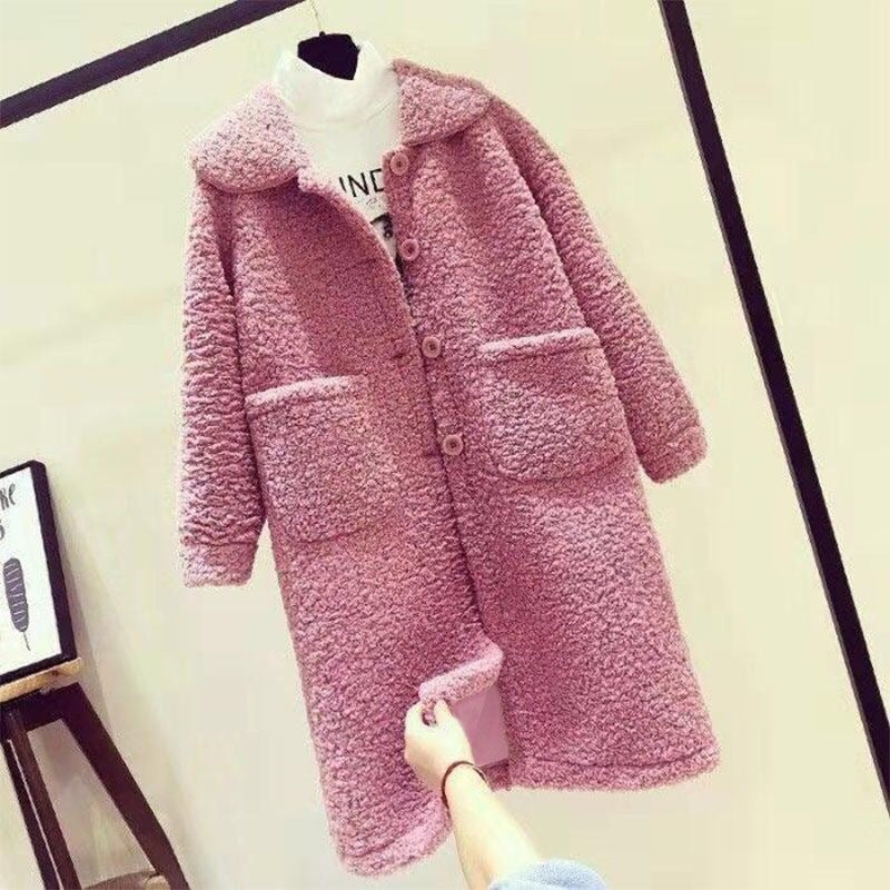 Women's Faux Sheepskin Coat, loose fit
