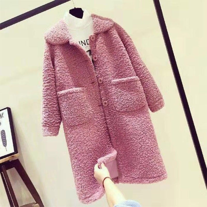 Women's Faux Sheepskin Coat, loose fit