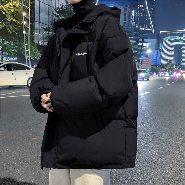 Padded men's hoodie jacket in oversized style