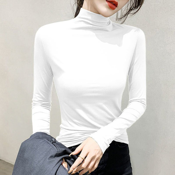Women's Long Sleeve Top with Stand Collar