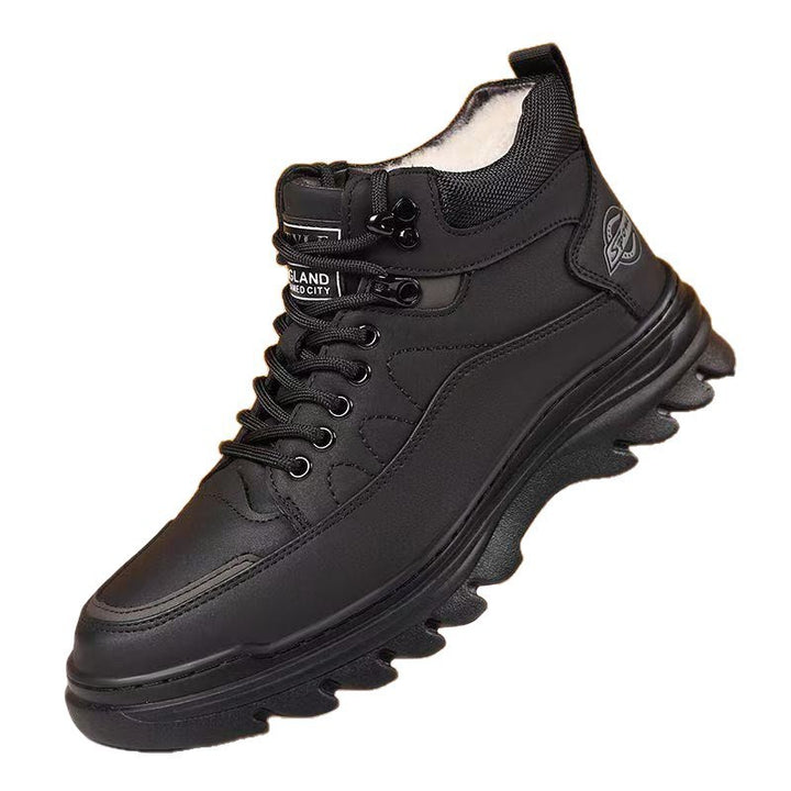 Padded men's winter boots, slip-resistant, warm