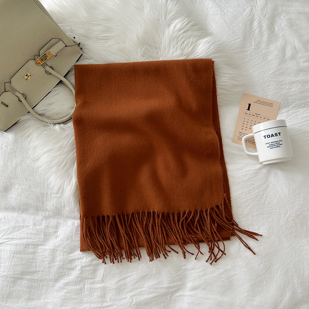 Solid color scarf made of cashmere imitation, 190x70cm