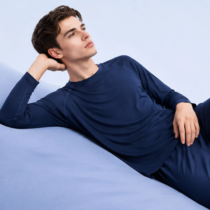 Men's Pajama Set, breathable, Round neck