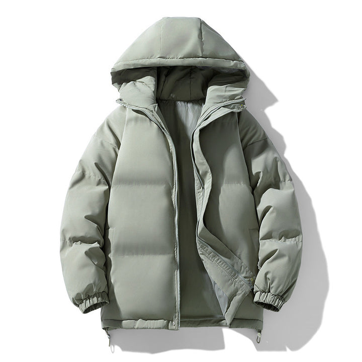 Padded hooded jacket for men and women, warm
