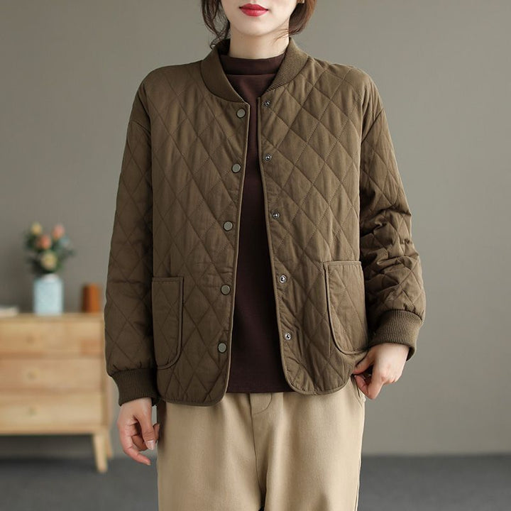 Quilted women's winter jacket in vintage style