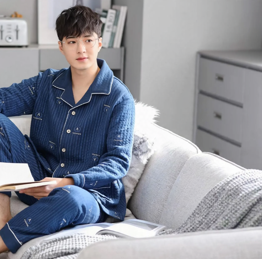 Padded cotton pajamas for men