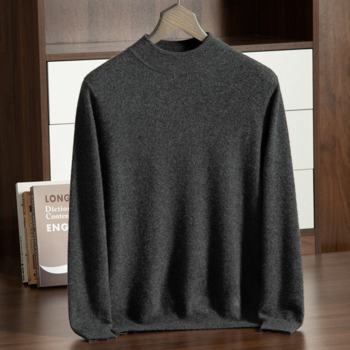 Men's Cashmere Sweater, Stand-Up Collar, Business Casual