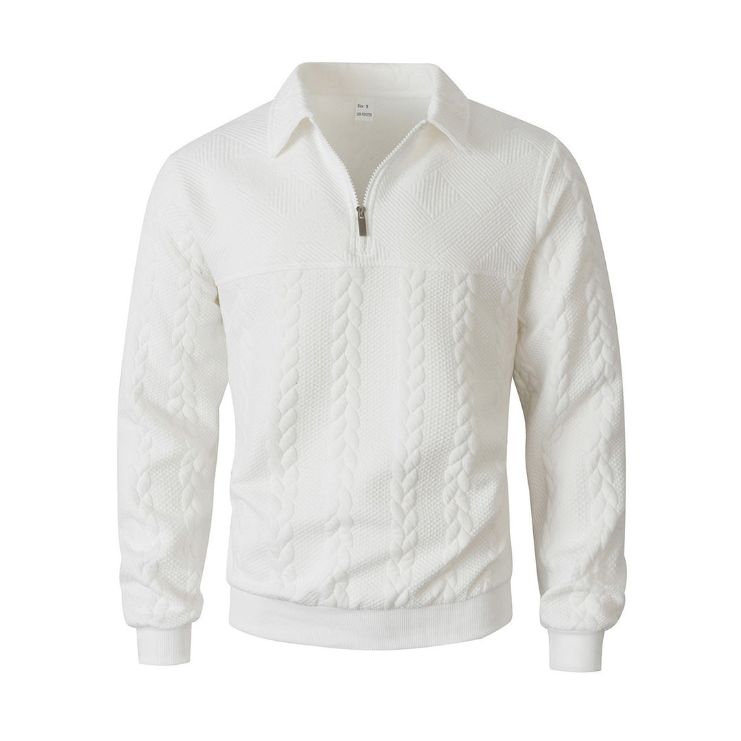 Men's sweatshirt with zipper and laydown collar