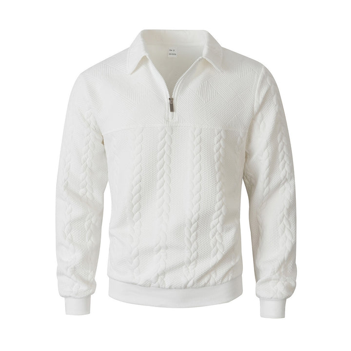 Men's sweatshirt with zipper and laydown collar