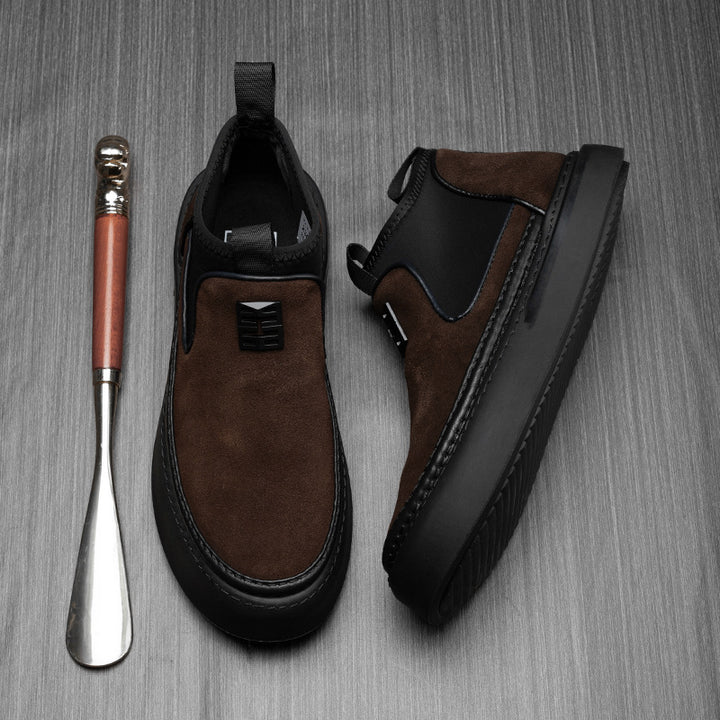 Men's ankle boots, suede look, lined or unlined