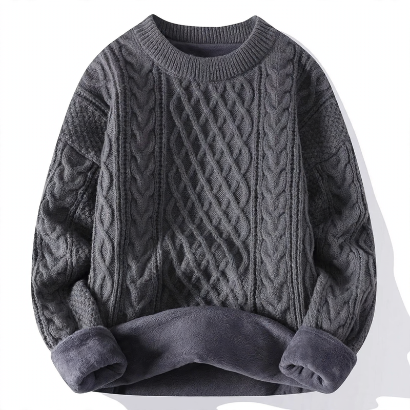 Unisex knitted sweater, lined, various collar shapes