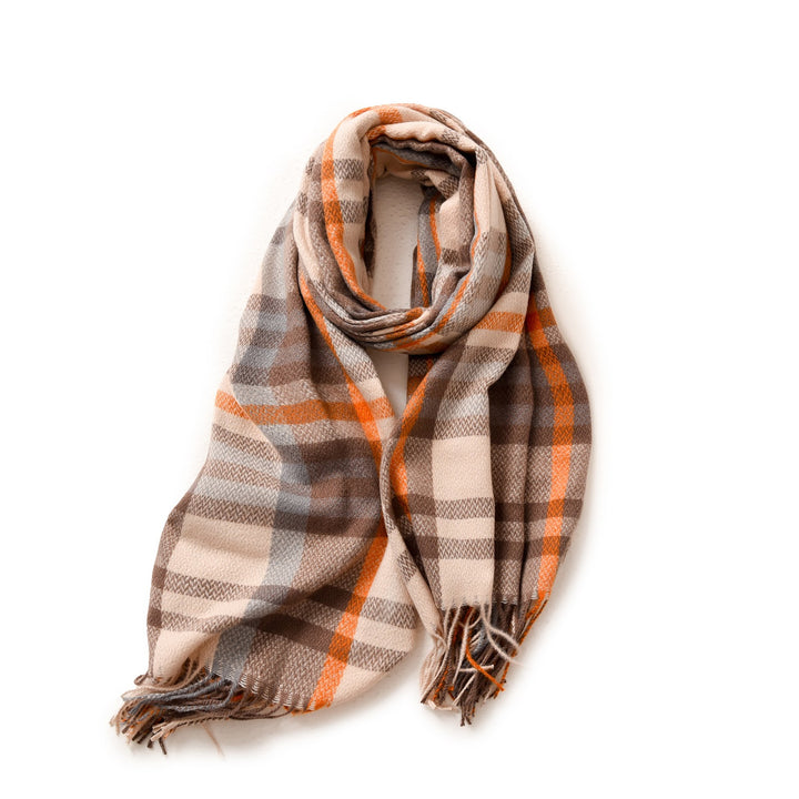 Checked scarf in cashmere look, warming