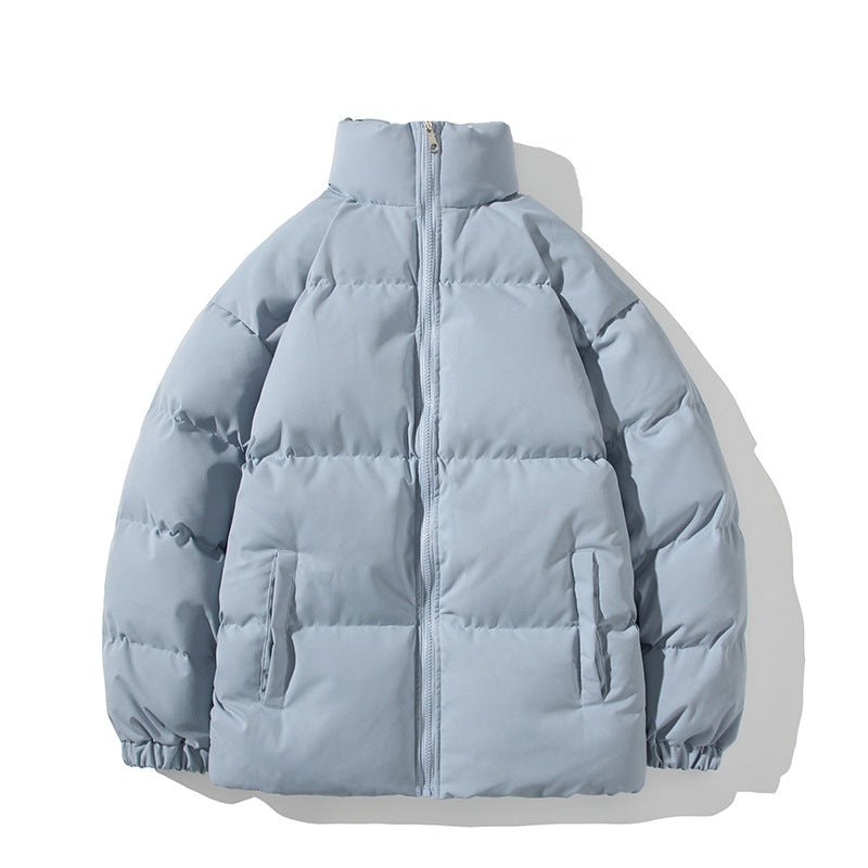 Unisex quilted jacket, padded, stand-up collar, loose fit