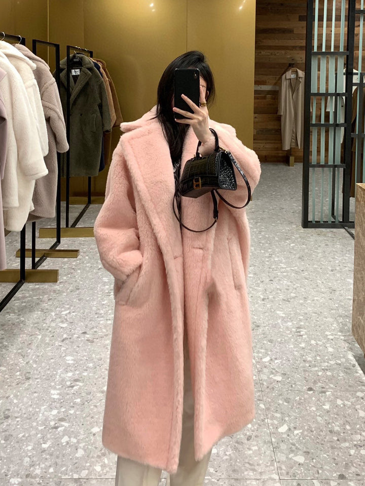 Teddy coat for women, long, different colors